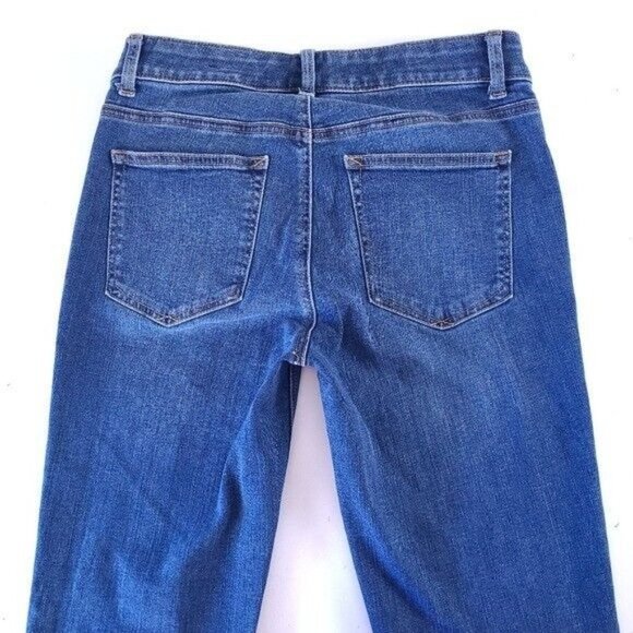 Talbots Womens Straight Leg Crop Blue Jeans Size 4 Raw Hem - Picture 5 of 8